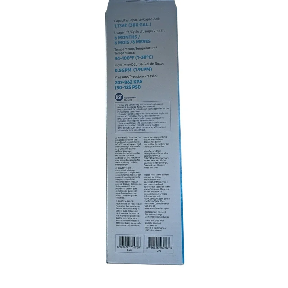 SAMSUNG Hafcin DA29-00020B HAF-CIN/EXP Fresh‎ Refrigerator Water Filter, 1 Pack